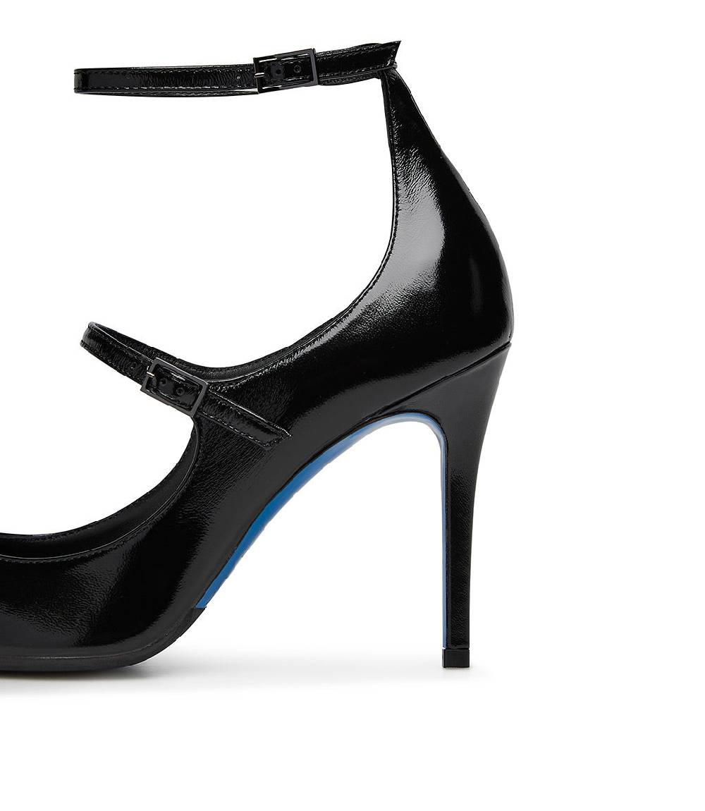 Loriblu Decollete in pelle lucida nero con cinturini Super Saving Price