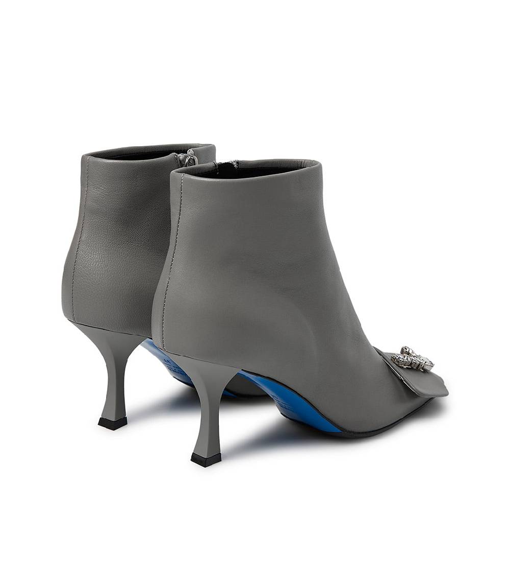 Loriblu Stivaletto in nappa grigio con Logo Signature cristalli Soddisfazione Garantita