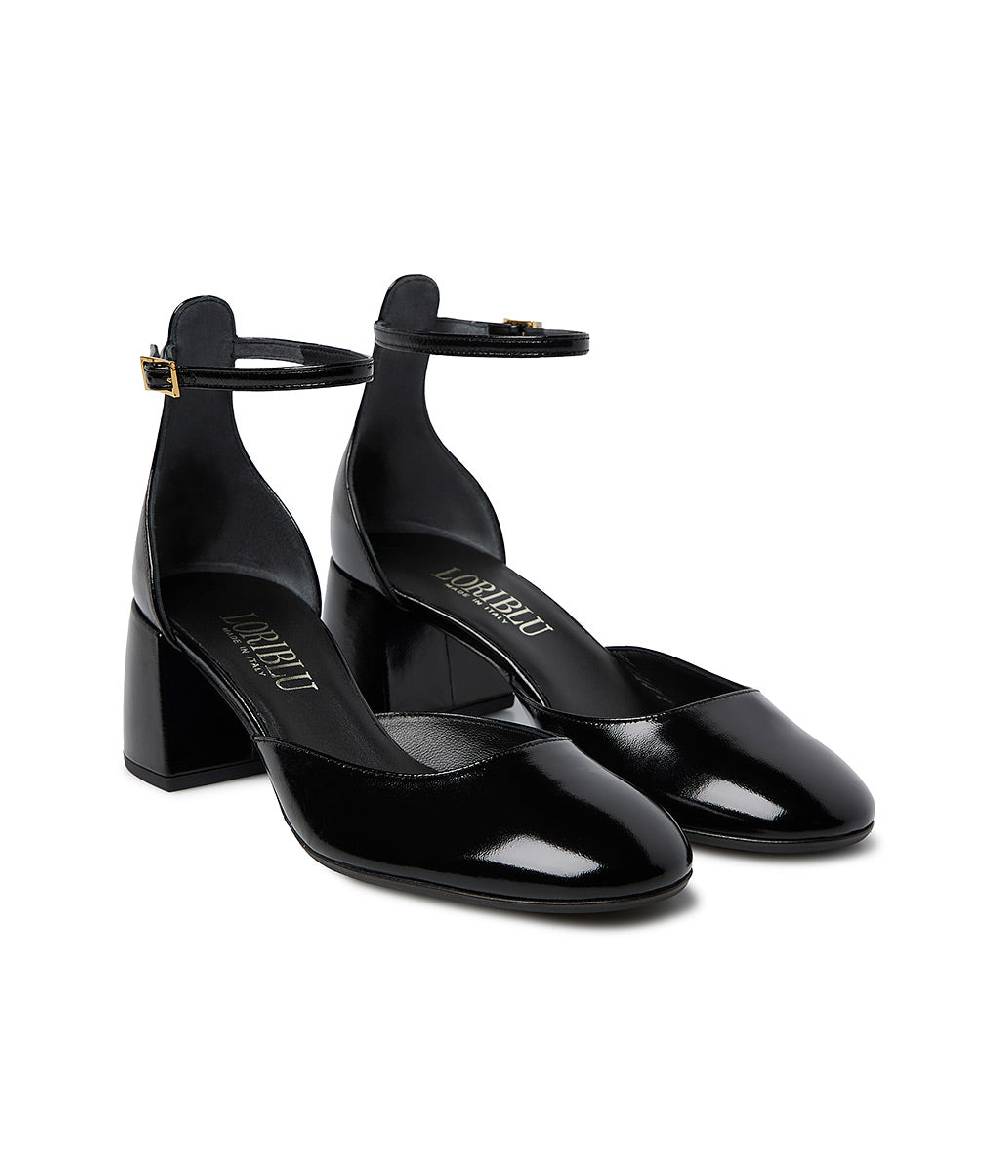 Loriblu Décolleté Mary Jane in pelle lucida nera con cinturino Negozi Online
