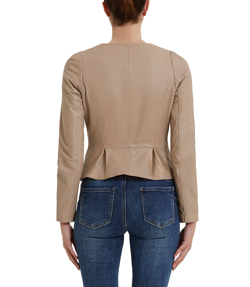 Loriblu Giacca in pelle beige Fino Al -60%