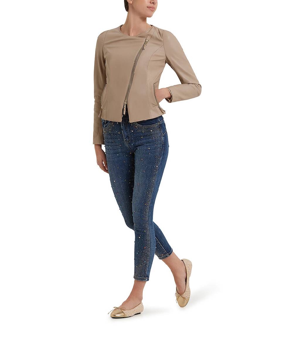 Loriblu Giacca in pelle beige Fino Al -60%