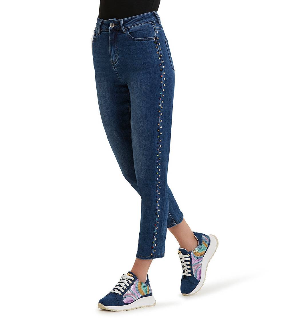 Loriblu Jeans a gamba dritta con cristalli Offerta