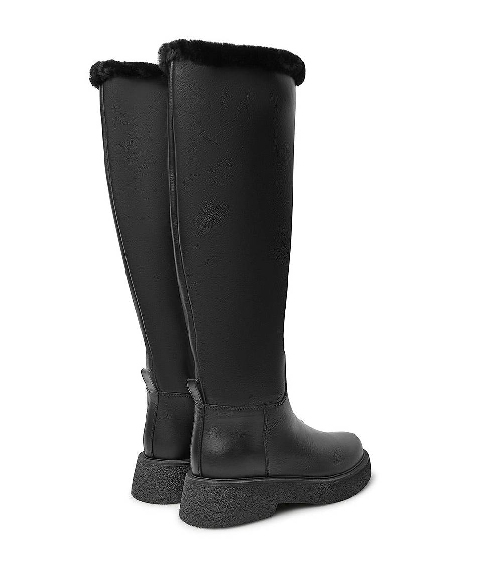 Loriblu Stivali in pelle e shearling nero Vendita Calda