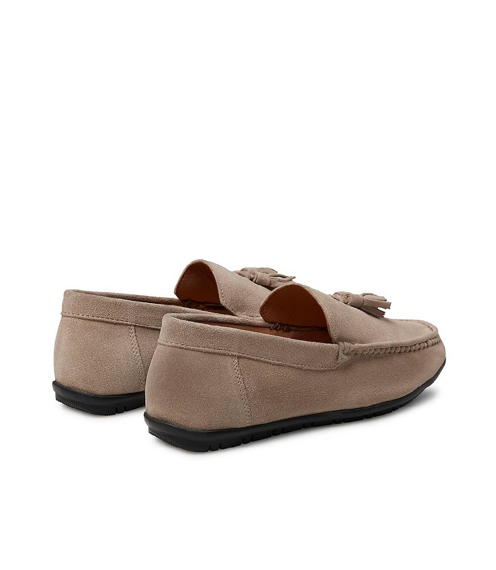Loriblu Mocassino in camoscio camel con nappine Pezzi Unici