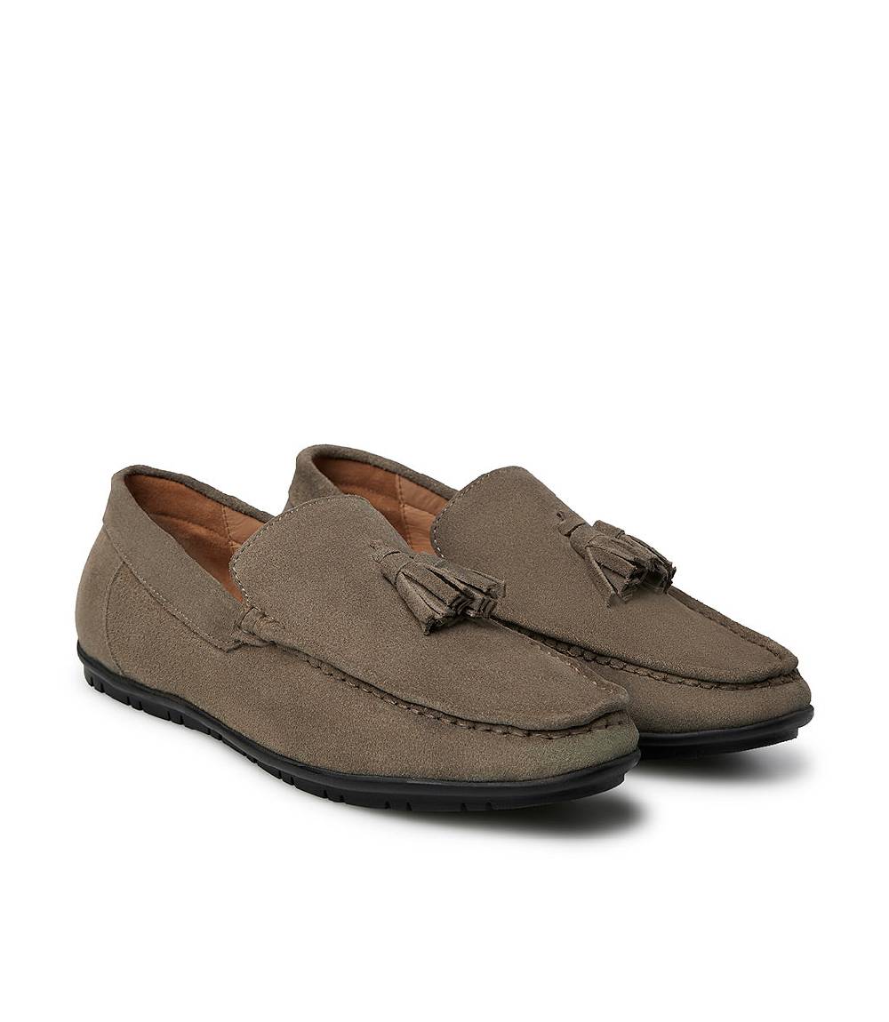 Loriblu Mocassino in camoscio taupe con nappine Soddisfazione Garantita