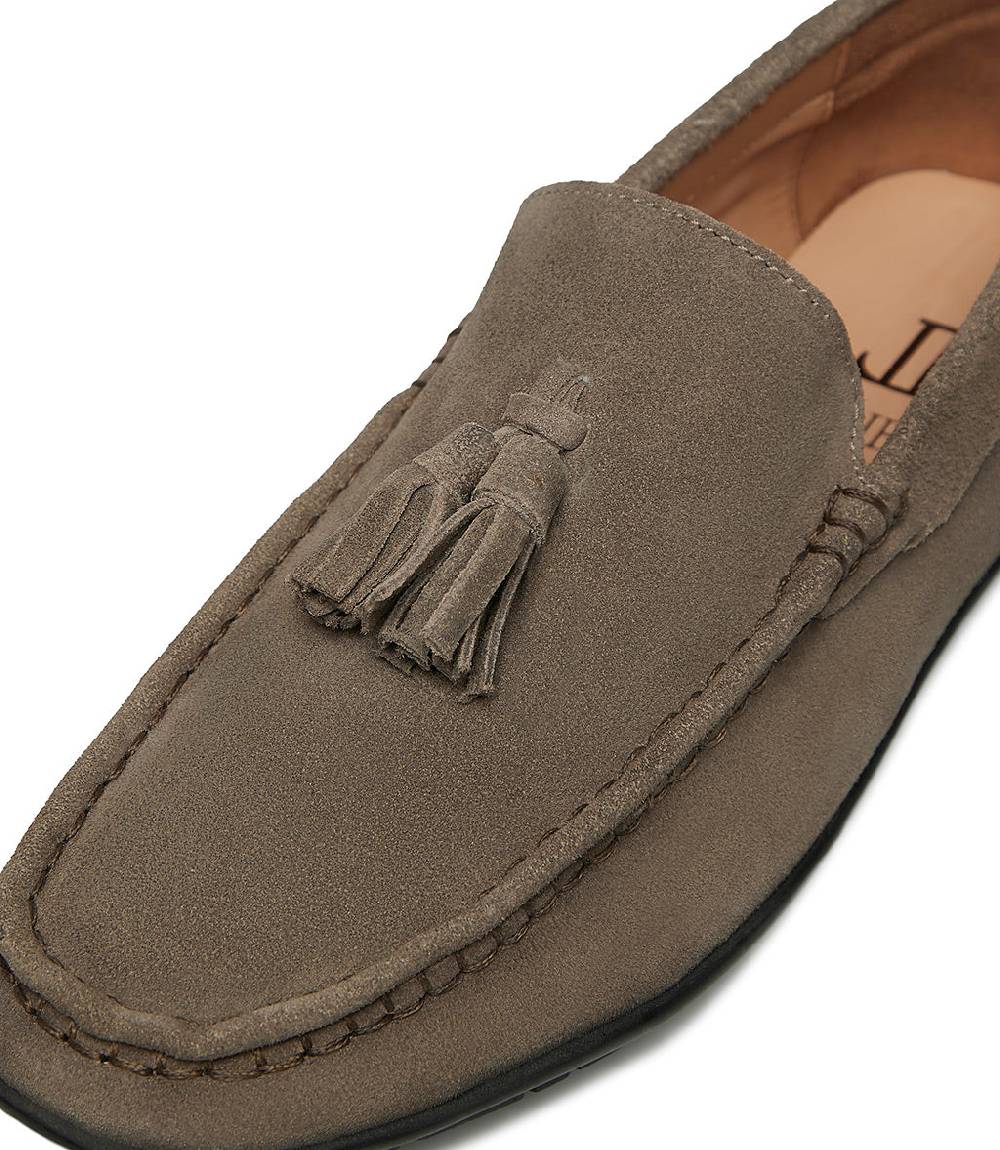 Loriblu Mocassino in camoscio taupe con nappine Soddisfazione Garantita
