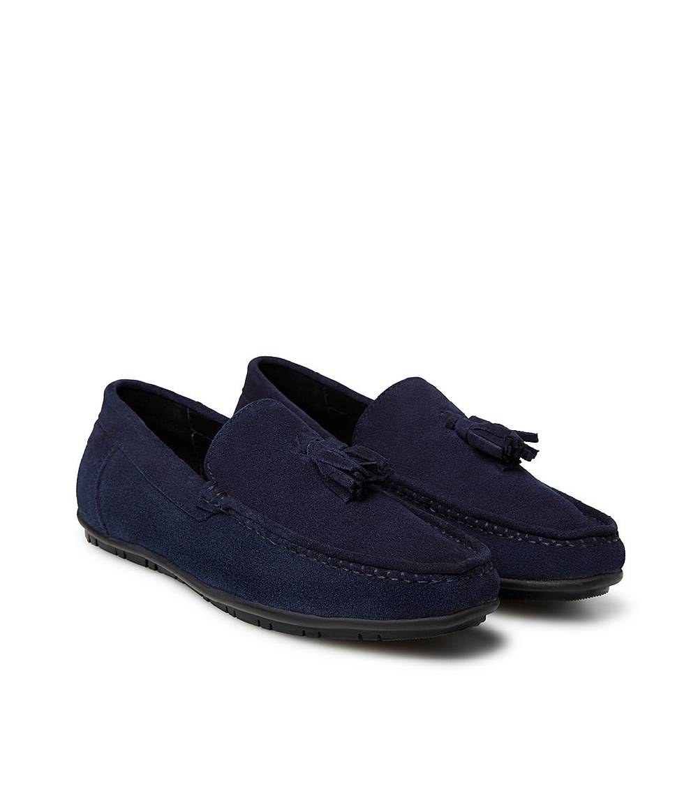 Loriblu Mocassino in camoscio blu con nappine Negozi Online