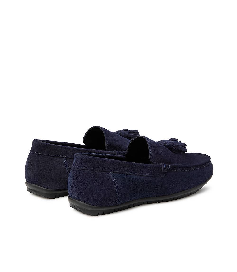 Loriblu Mocassino in camoscio blu con nappine Negozi Online