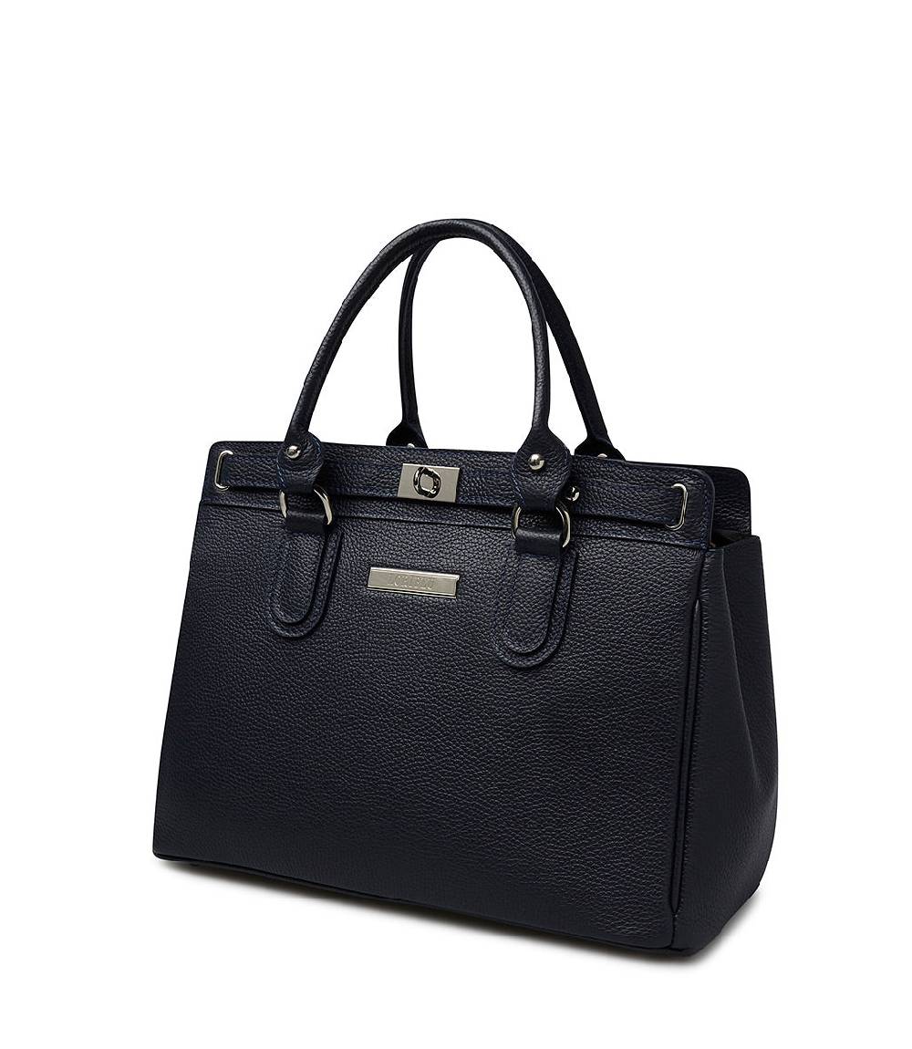 Loriblu Borsa tote in pelle testurizzata blu Sottocosto