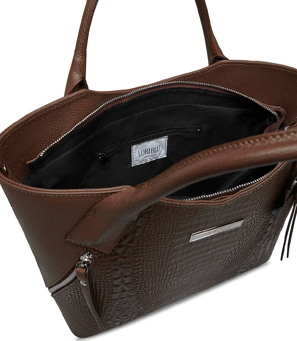 Loriblu Borsa tote cuoio in pelle stampata Economico