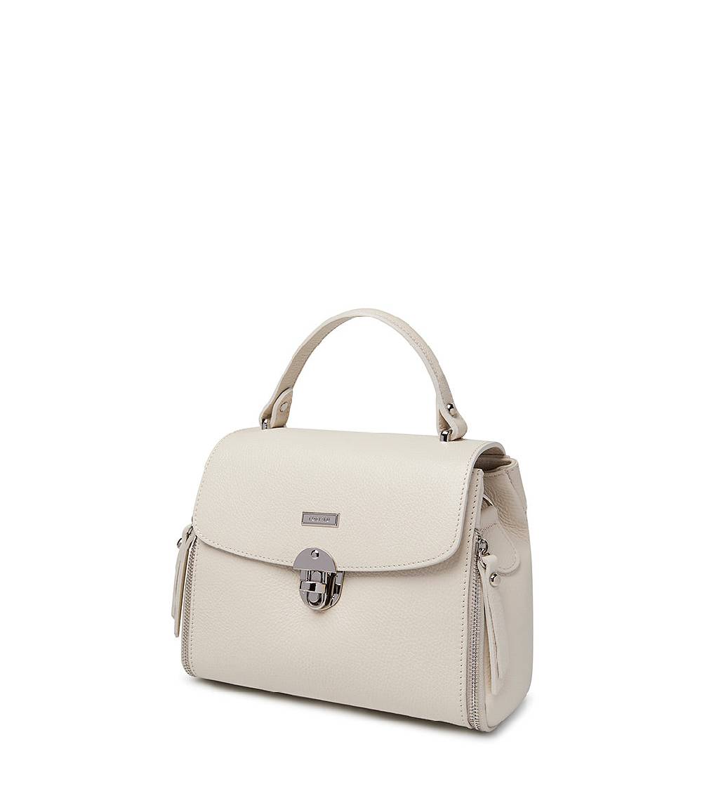 Loriblu Borsa a mano beige in pelle martellata Online