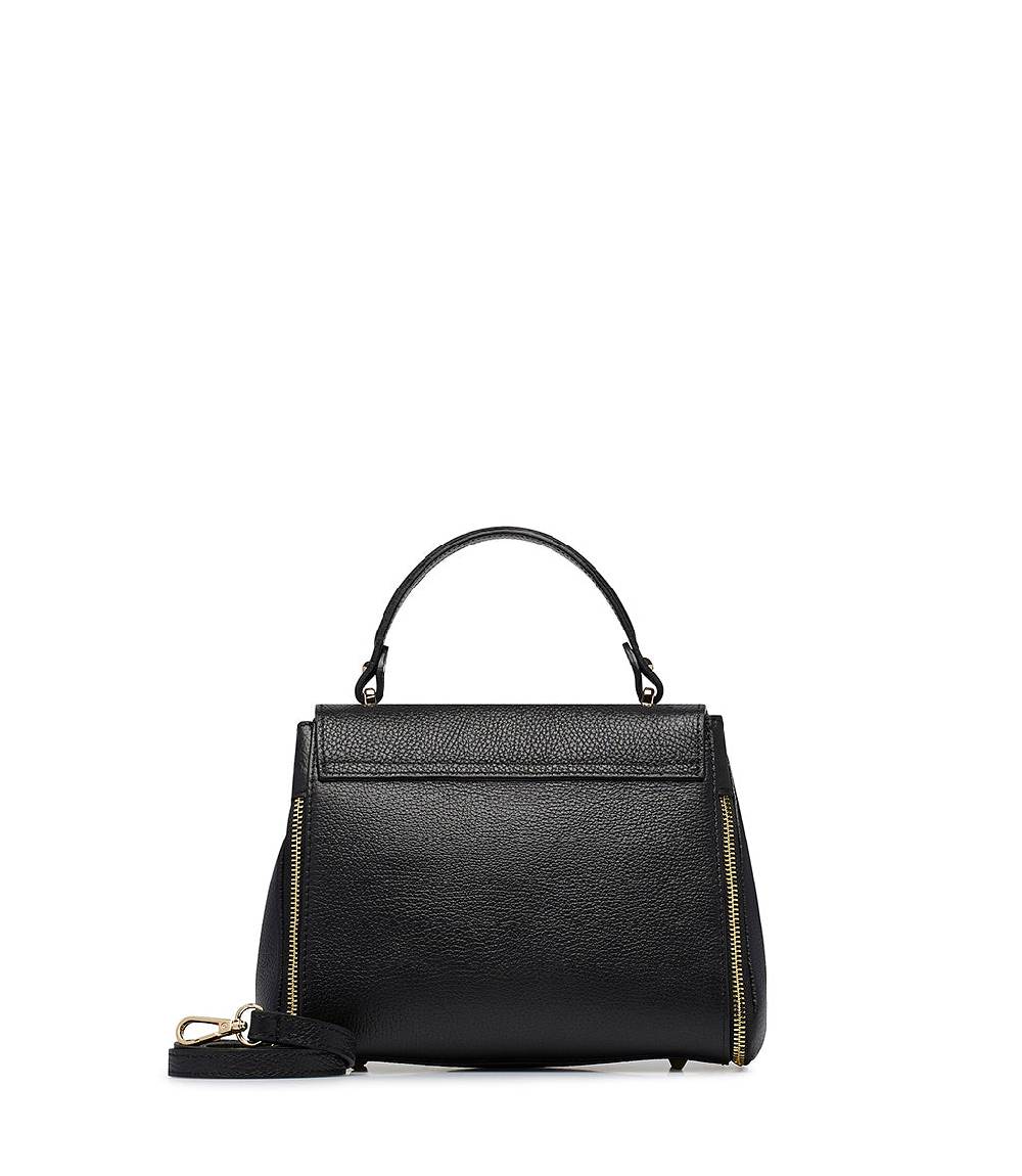 Loriblu Borsa a mano nera in pelle martellata Outlet