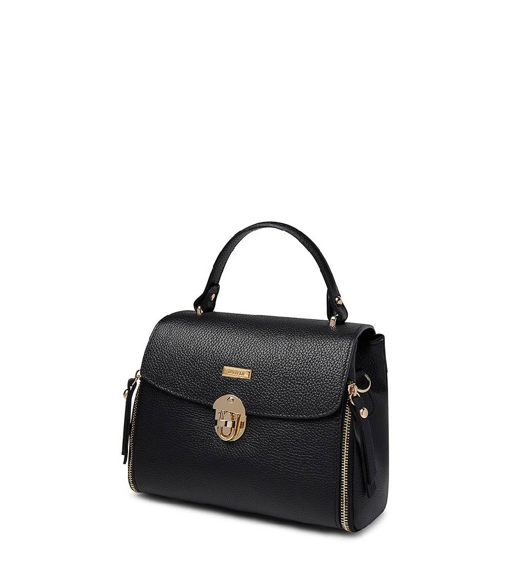 Loriblu Borsa a mano nera in pelle martellata Outlet