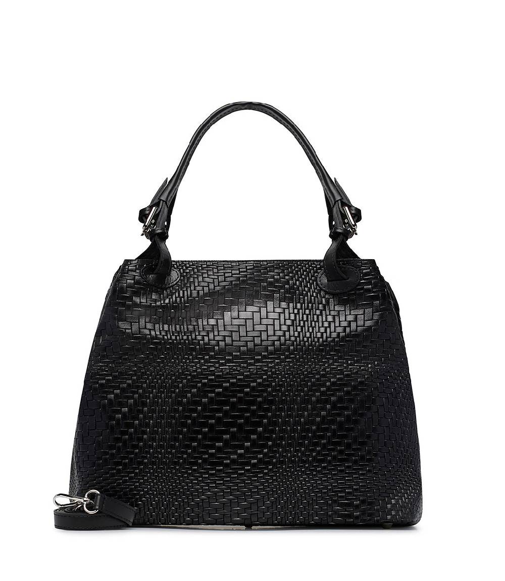 Loriblu Borsa tote in pelle intrecciata nera Offerte