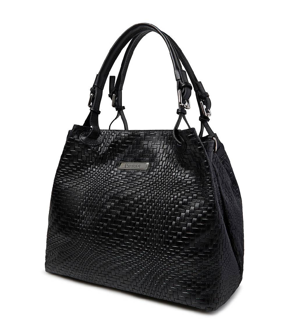 Loriblu Borsa tote in pelle intrecciata nera Offerte