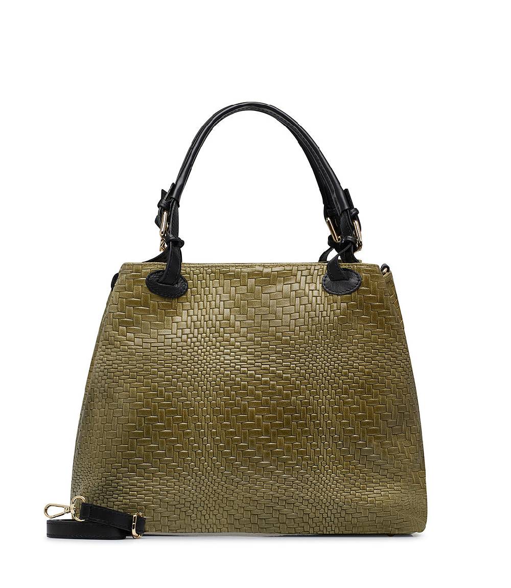 Loriblu Borsa tote in pelle intrecciata verdone Hotsell