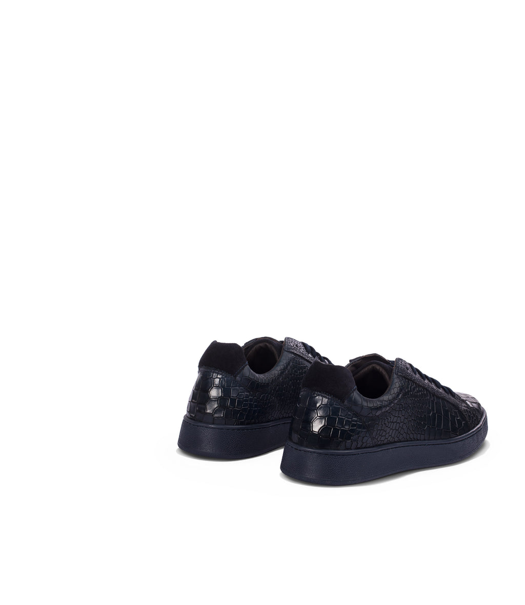 Loriblu Sneakers in pelle effetto coccodrillo blu Saldi Di Fabbrica