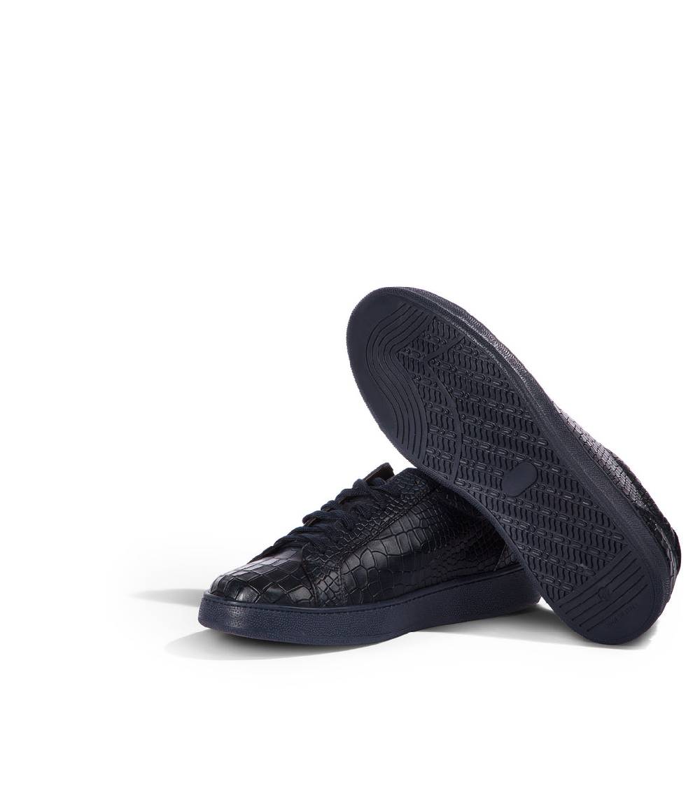 Loriblu Sneakers in pelle effetto coccodrillo blu Saldi Di Fabbrica