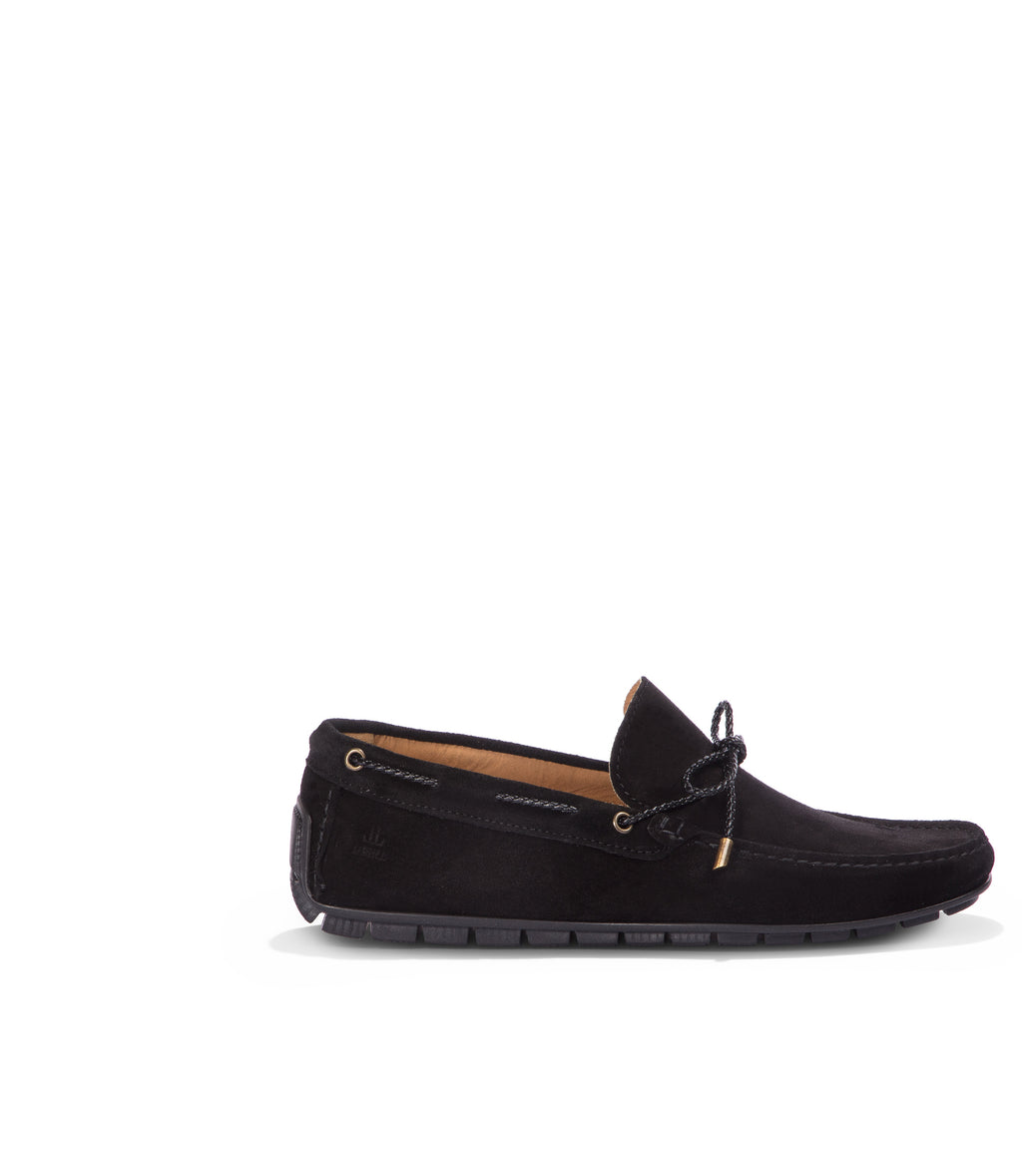 Loriblu Mocassini da barca in camoscio nero