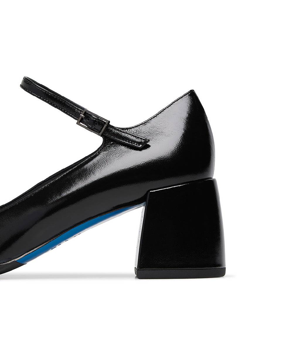 Loriblu Décolleté Mary Jane in pelle lucida nera con cinturino Spedizione Gratuita
