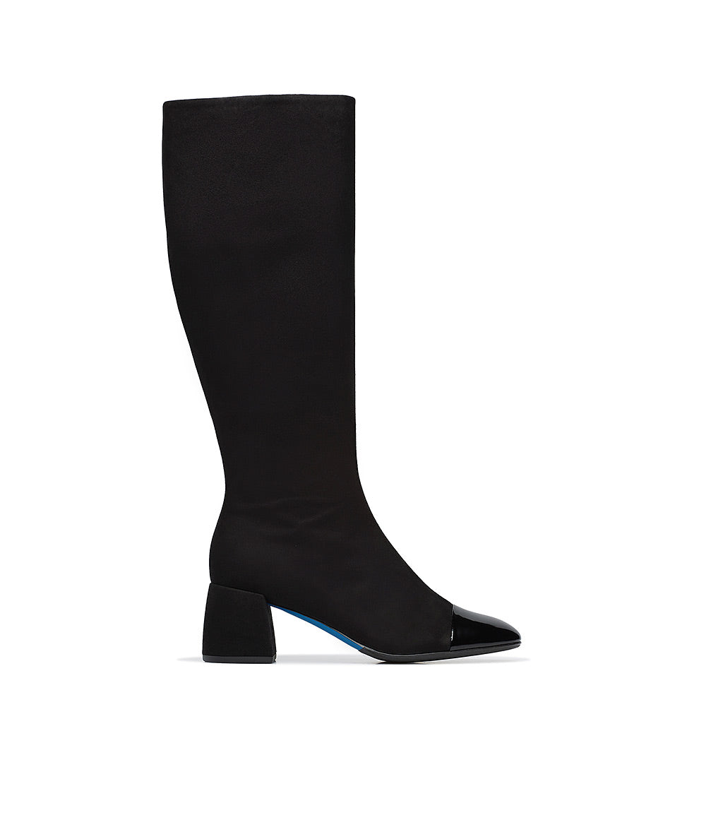 Loriblu Stivale camoscio nero con punta in vernice