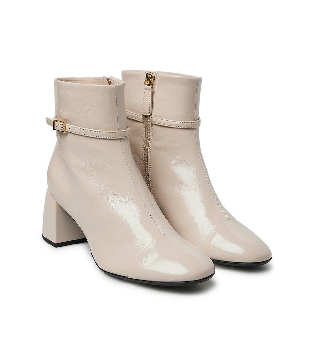 Loriblu Stivaletto in pelle lucida sabbia con cinturino Promozione Limitata