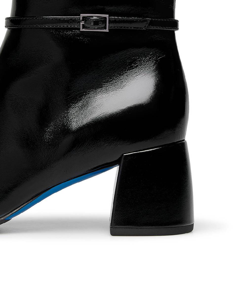 Loriblu Stivaletto in pelle lucida nera con cinturino Fino Al -60%