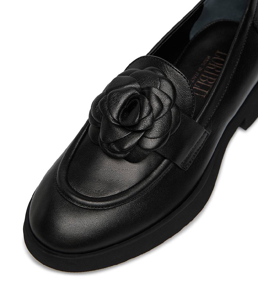 Loriblu Mocassino in nappa nero con fiore Online