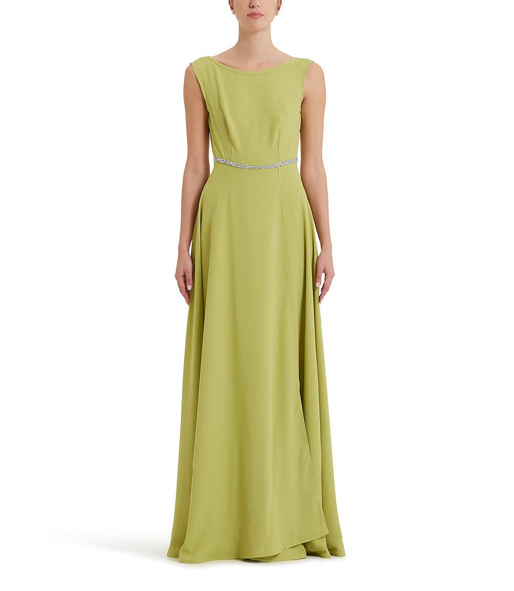 Loriblu Abito verde acido lungo con cristalli