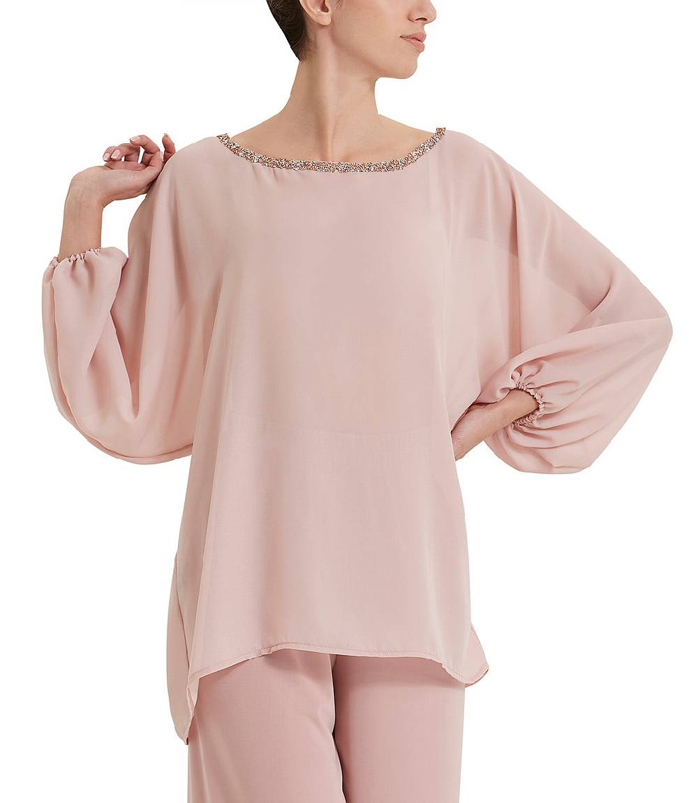 Loriblu Blusa georgette rosa cipria Qualità Garantita