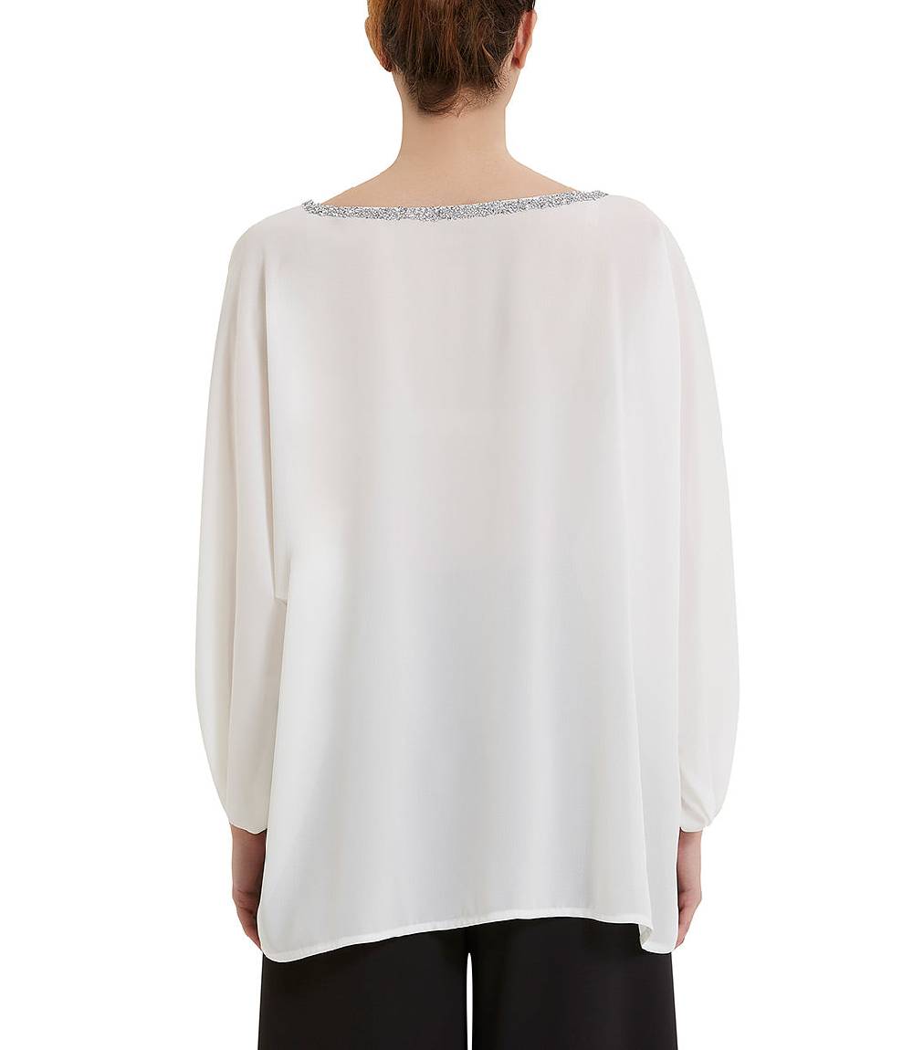 Loriblu Blusa georgette bianca Negozi Online