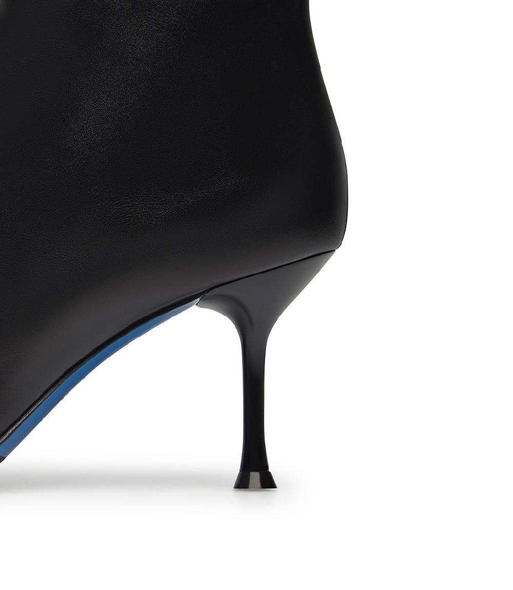 Loriblu Stivaletti in pelle nera con placca-logo Online