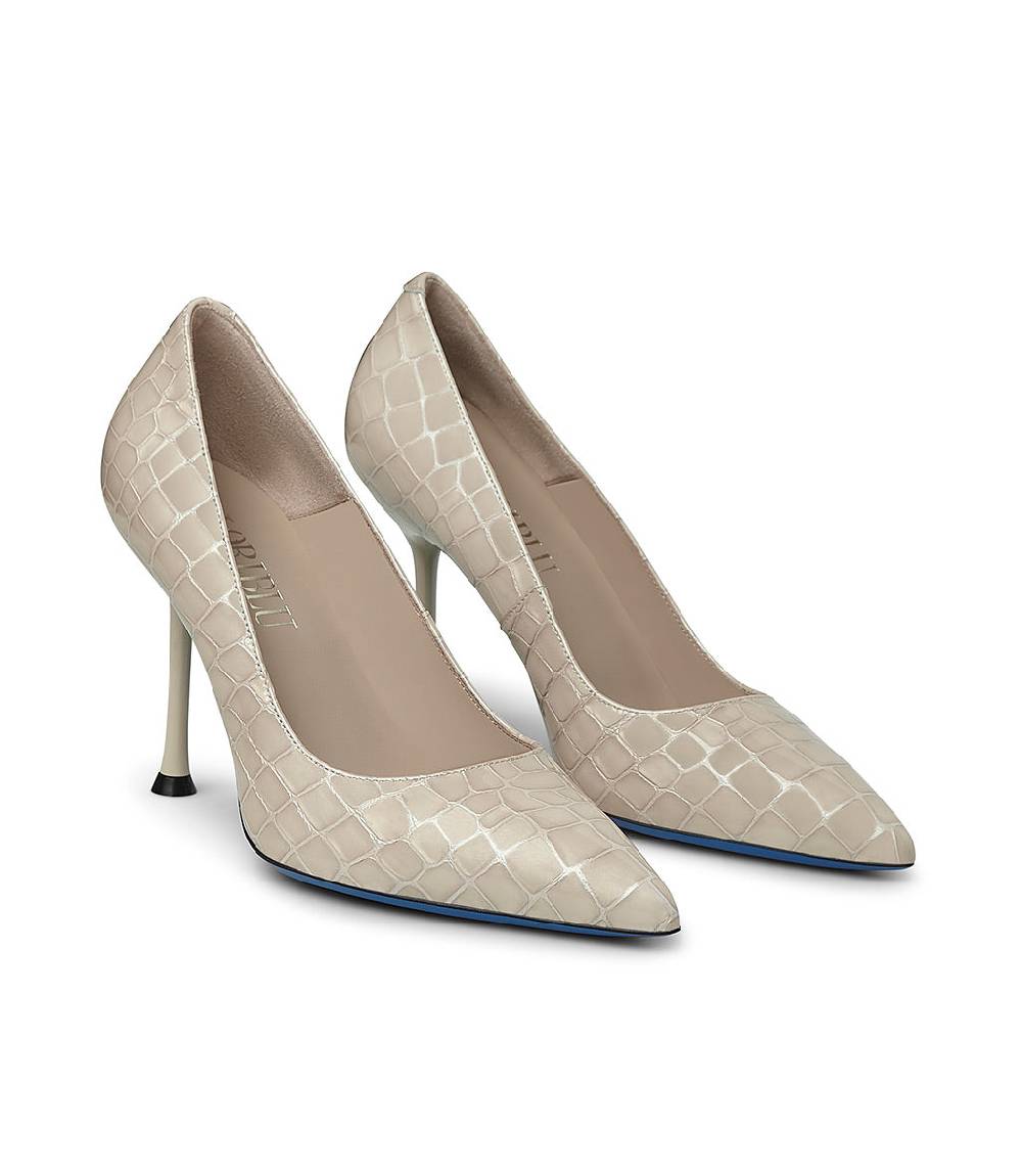 Loriblu Decollete in pelle testurizzata beige Soddisfazione Garantita