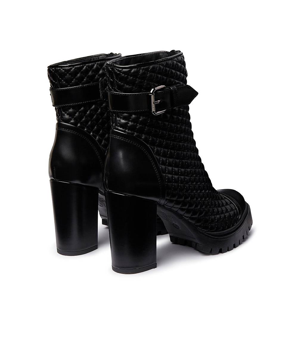 Loriblu Stivaletti in pelle nera con inserti trapuntati Fino Al -60%