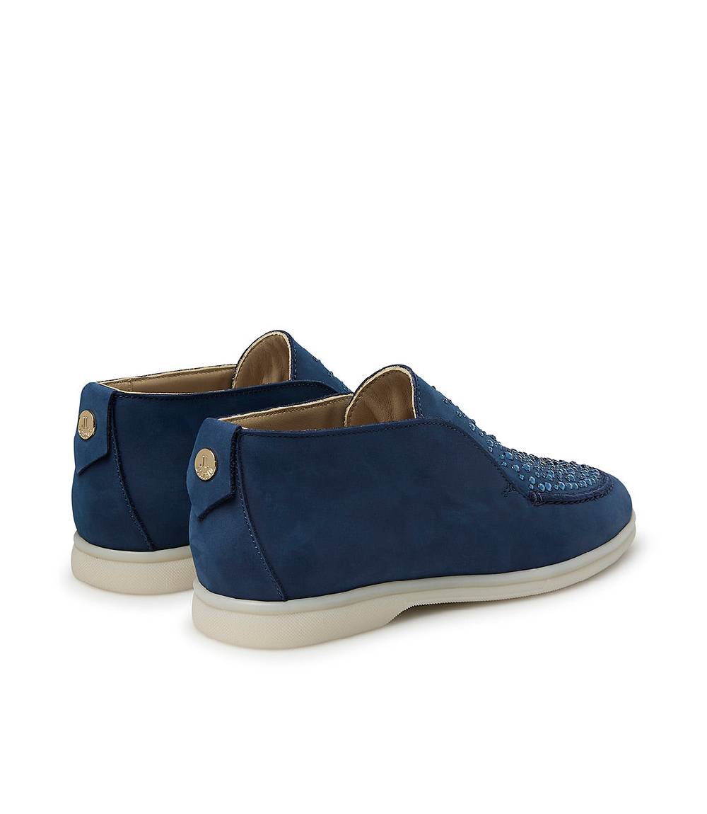 Loriblu Mocassini in pelle blu con cristalli Qualità