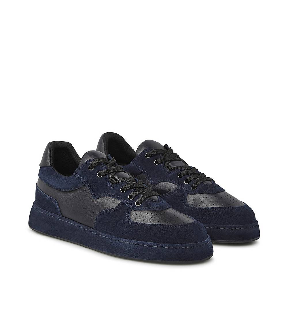Loriblu Sneakers in nappa e camoscio blu scuro Prezzo Ridotto
