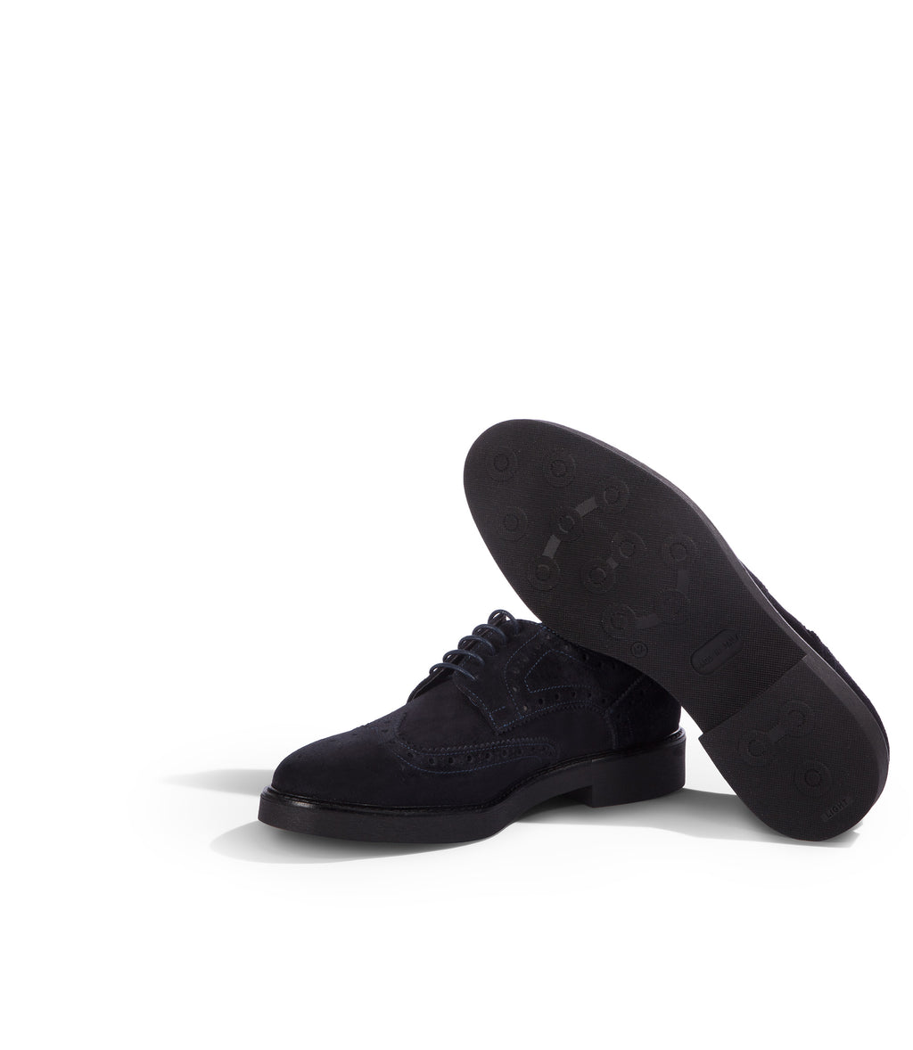 Loriblu Derby in camoscio brogue blu Offerta migliore