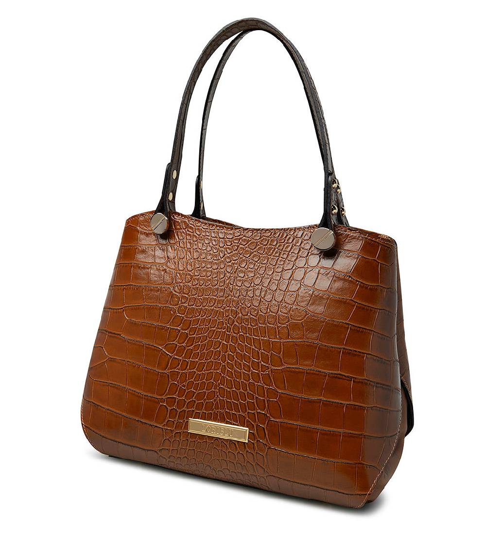 Loriblu Borsa tote cuoio in pelle stampa cocco Qualità Garantita