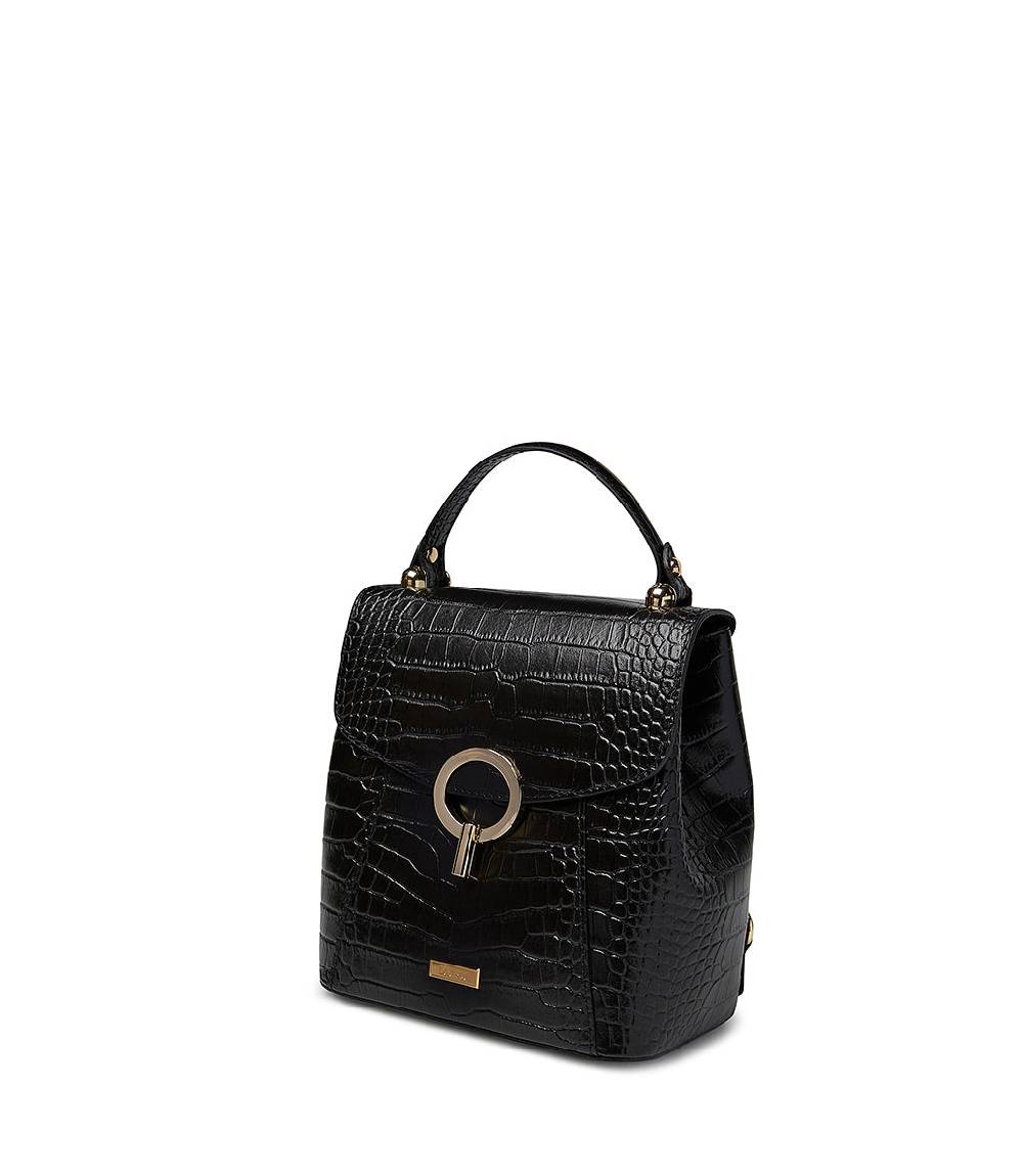 Loriblu Borsa a mano nera in pelle stampa cocco Negozi Online