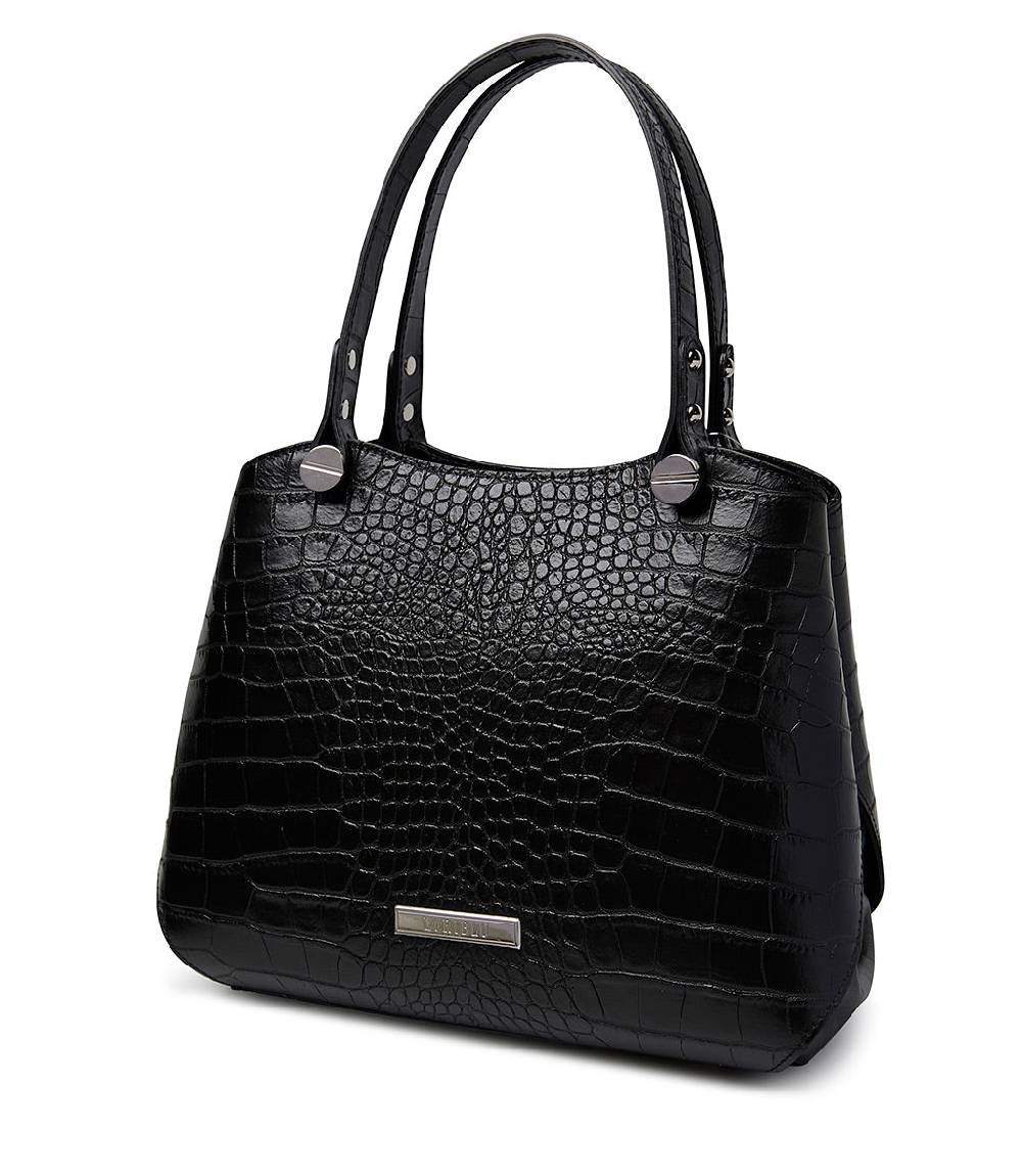 Loriblu Borsa nera in pelle stampa cocco Acquista Ora