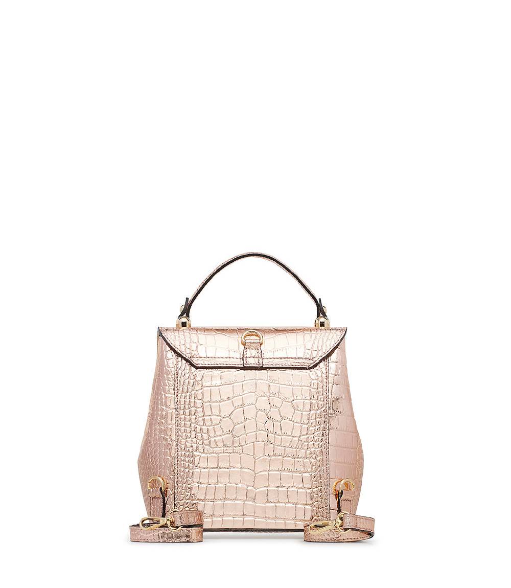 Loriblu Borsa a mano rosa in pelle laminata stampa cocco Promozione Limitata