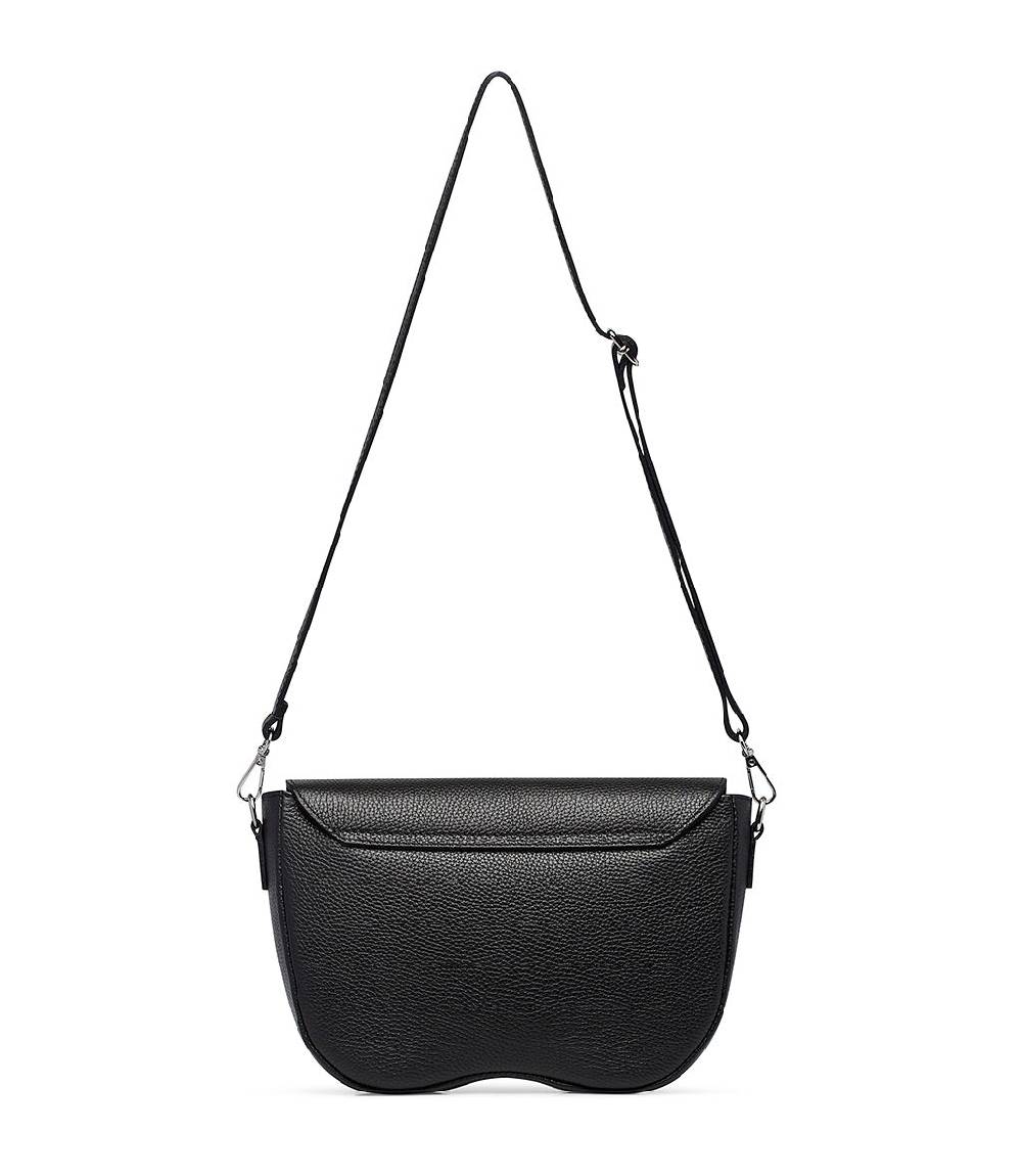 Loriblu Borsa a tracolla in pelle nera testurizzata Fino Al -60%