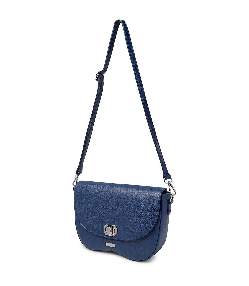 Loriblu Borsa a tracolla in pelle blu testurizzata Affare Del Giorno