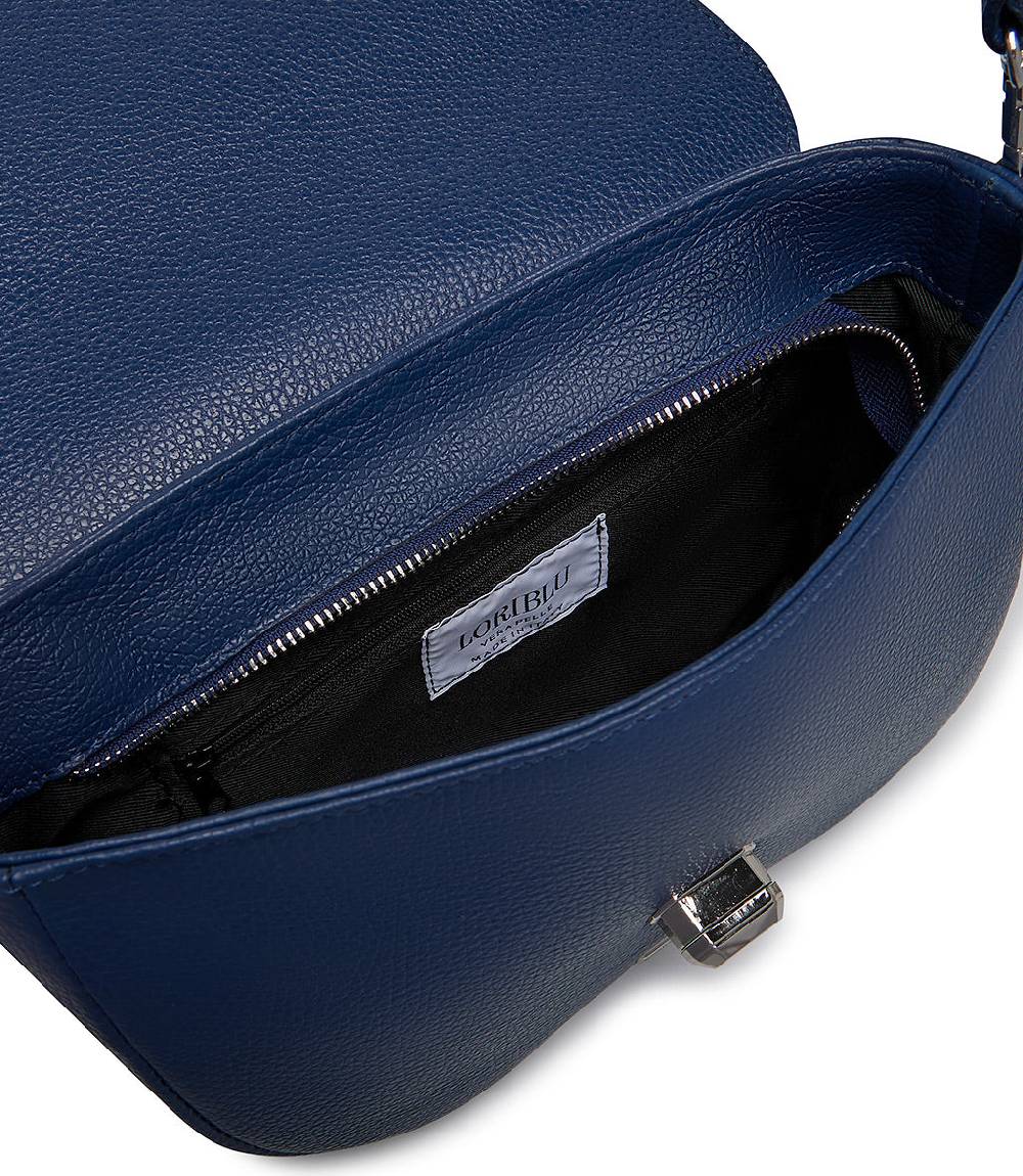 Loriblu Borsa a tracolla in pelle blu testurizzata Affare Del Giorno