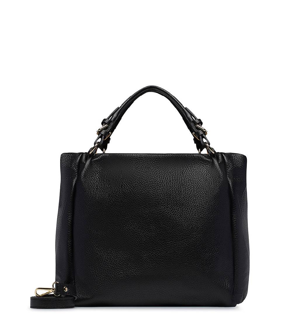 Loriblu Borsa nera in pelle martellata Sottocosto