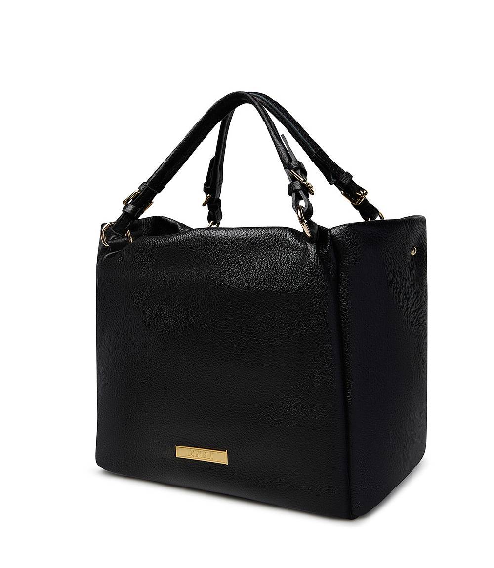 Loriblu Borsa nera in pelle martellata Sottocosto