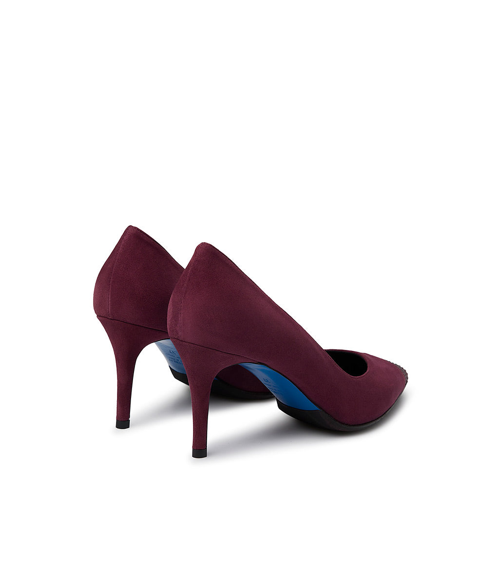 Loriblu Décolleté in camoscio borgogna con cristalli Presa