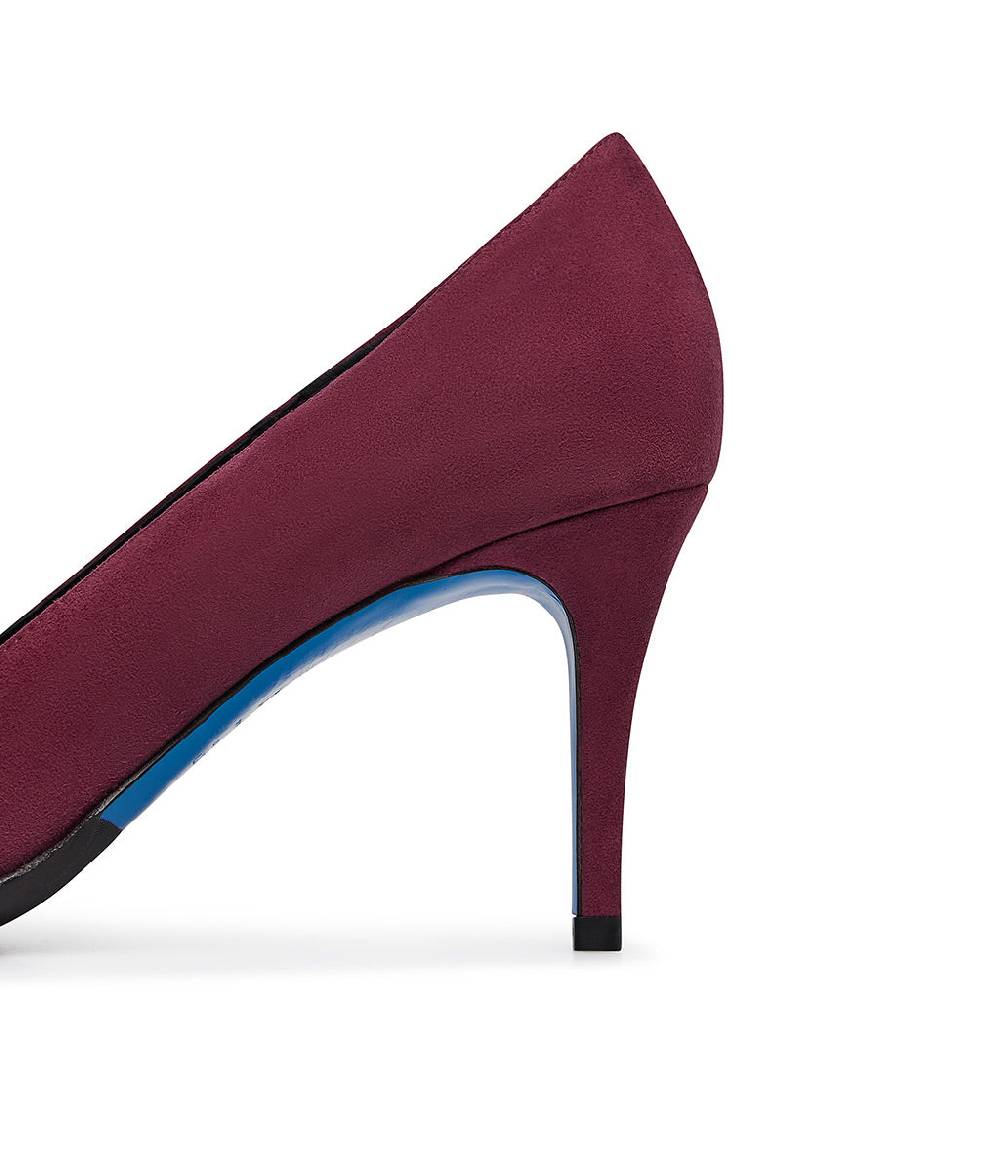Loriblu Décolleté in camoscio borgogna con cristalli Presa
