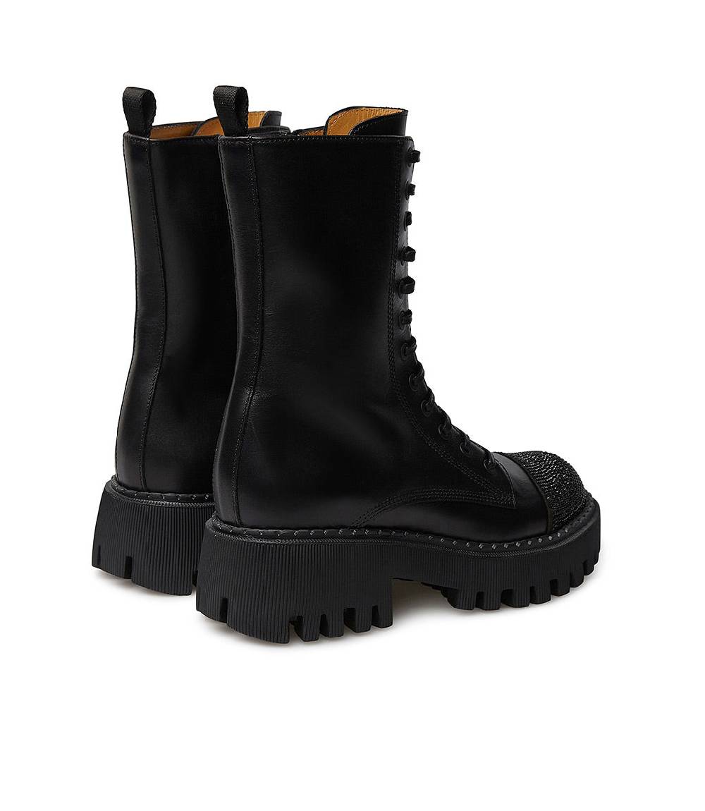 Loriblu Anfibi in vitello nero con cristalli Hotsell