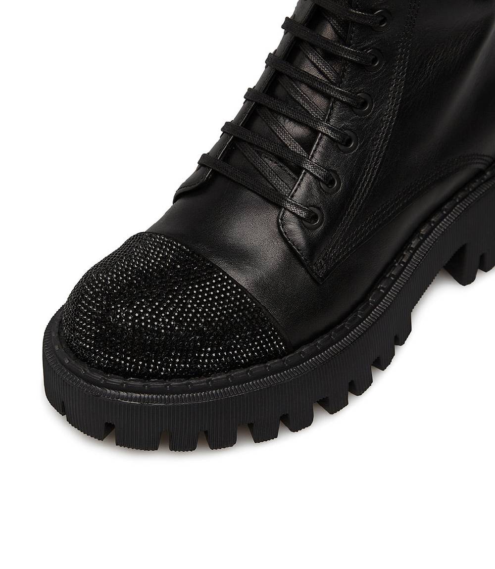 Loriblu Anfibi in vitello nero con cristalli Hotsell